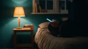 Osoba navečer na telefonu traži knjige o napadima panike